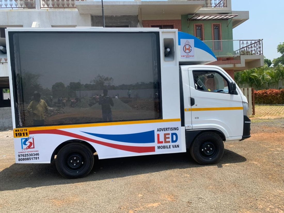 LED screen van for a product launch